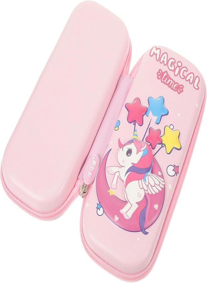 DAOME مقلمة يونيكورن ثلاثية الأبعاد من داومي، علبة أقلام لطيفة ذات سعة كبيرة، للبنات، علبة أدوات مكتبية ثلاثية الأبعاد، حقيبة أقلام وردية اللون، منظم، جيوب، حقيبة بسحاب، للأطفال والطلاب - قماش (غطاء قلم ثلاثي الأبعاد وردي اللون) - Image 2